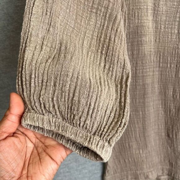 M. Rena Boho Lagenlook Gauze Tunic Womens Medium Beachy Artsy Breezy Made in USA - Picture 4 of 13